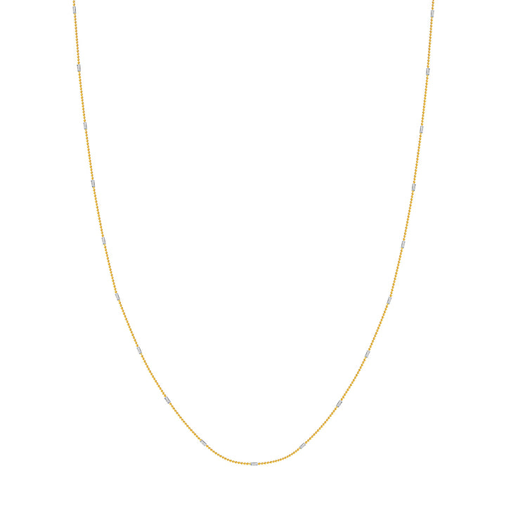 0.95mm Two-Tone Barrel Saturn Chain with Lobster Lock