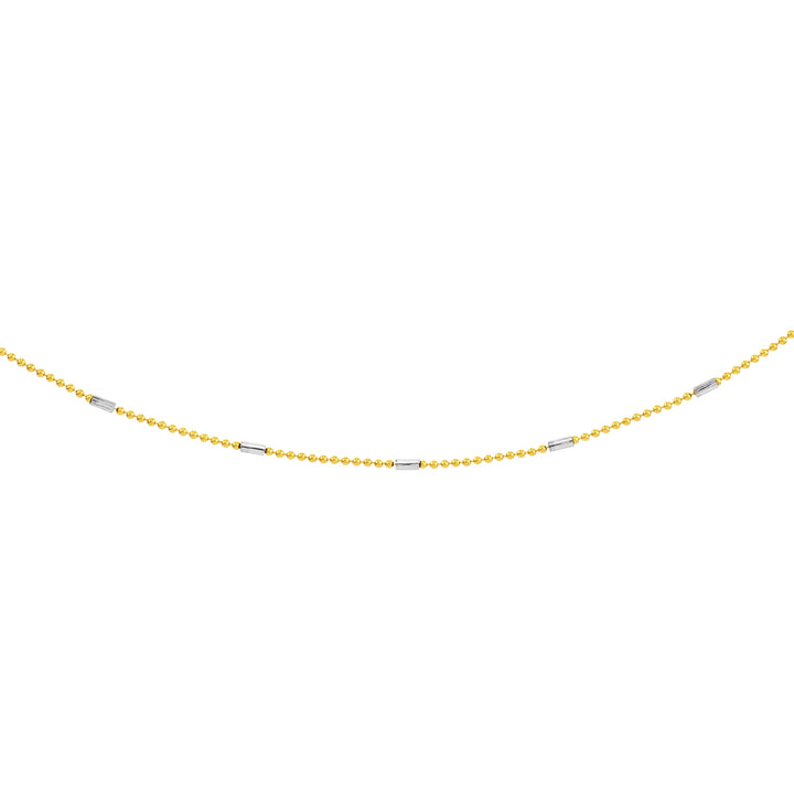 0.95mm Two-Tone Barrel Saturn Chain with Lobster Lock
