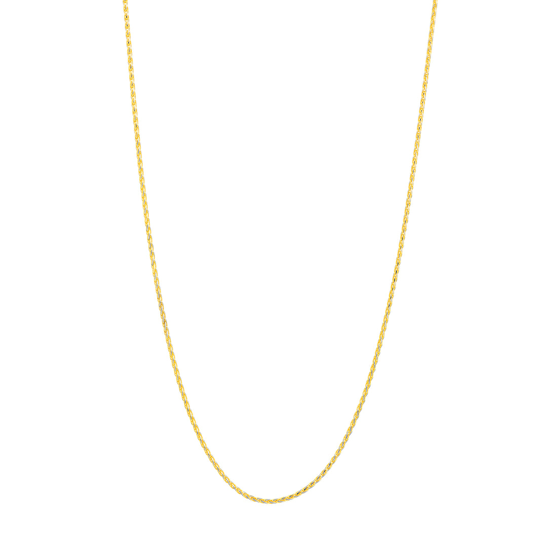 0.85mm Two-Tone Pave Wheat Chain with Lobster Lock