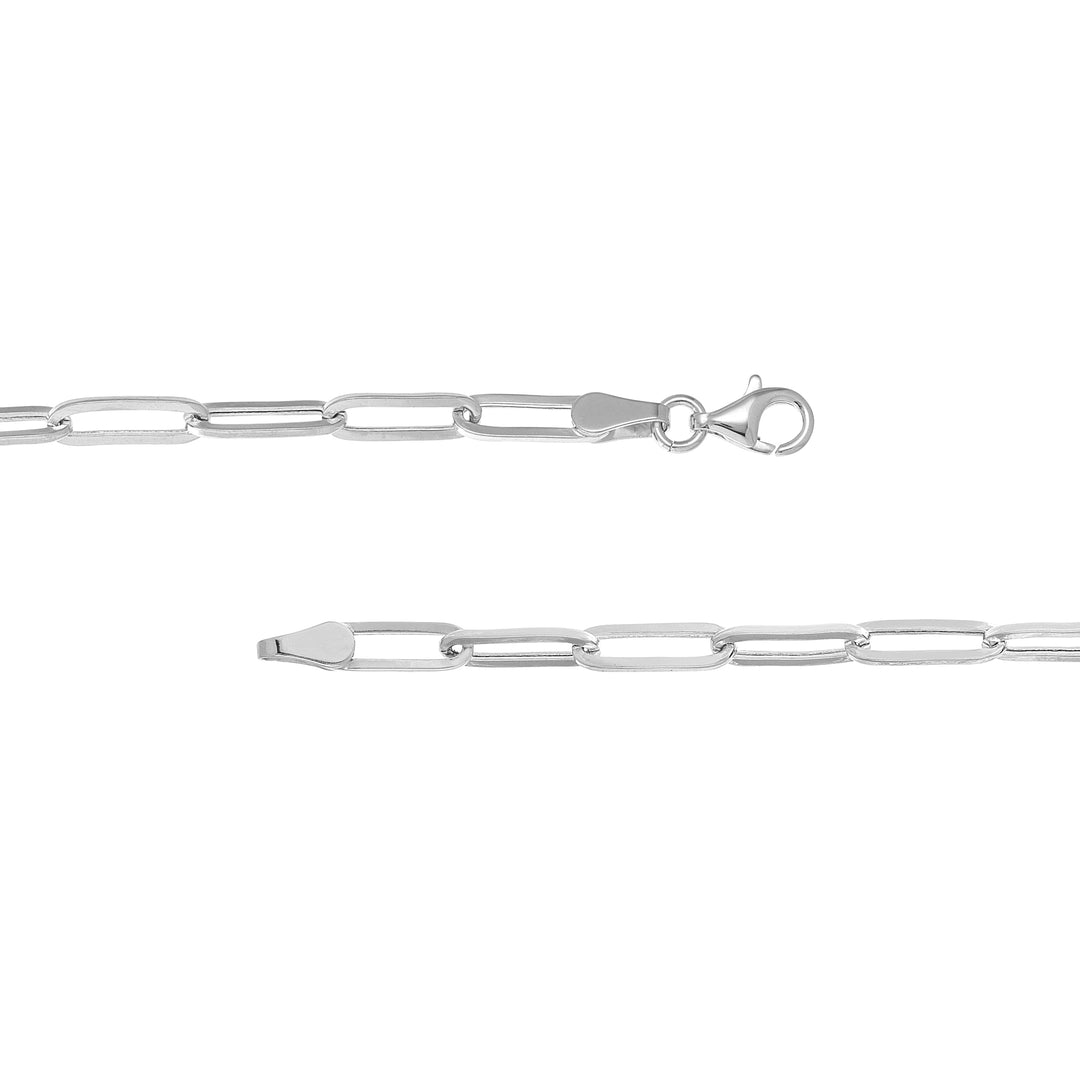 3.80mm Hollow Paper Clip Chain with Pear Lock