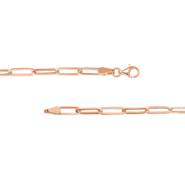 3.80mm Hollow Paper Clip Chain with Pear Lock