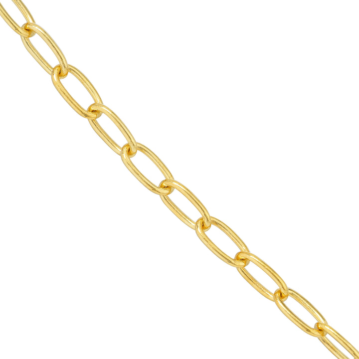3.45mm Paper Clip Chain with Lobster Lock