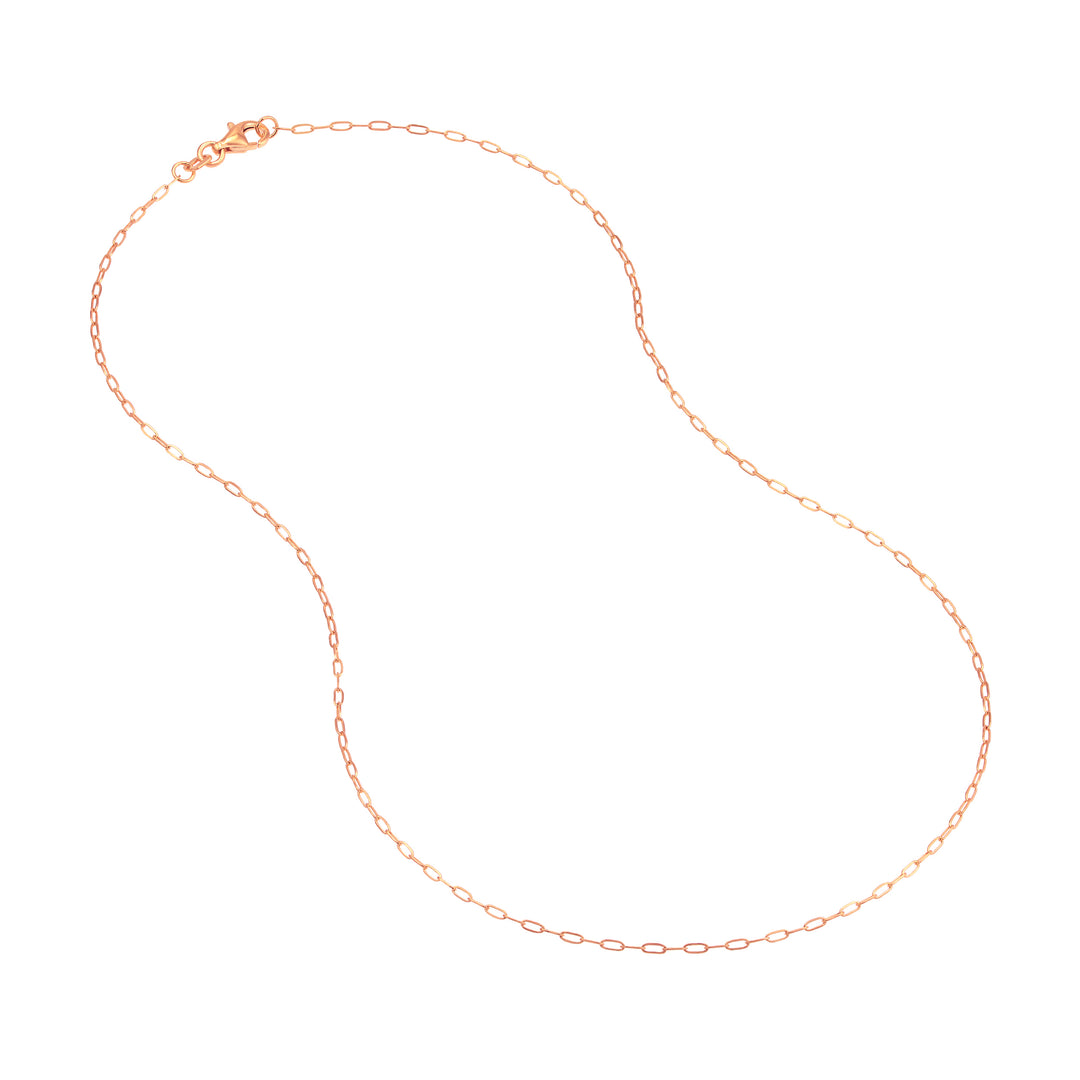 1.30mm Paper Clip Chain with Pear Shape Lobster Lock