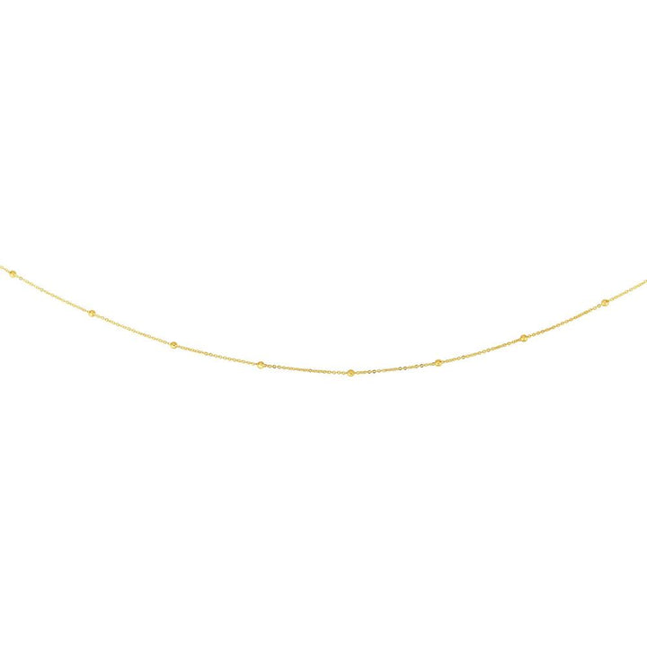 14K Gold 1.8mm Polished Bead Saturn Chain