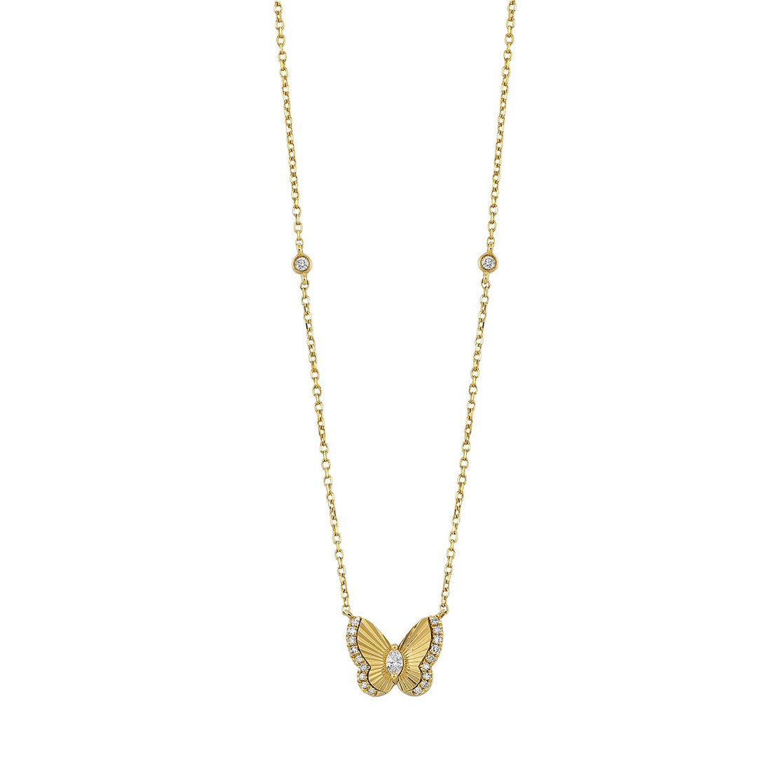 14Kt Yellow Gold Diamond 1/10Ctw Necklace