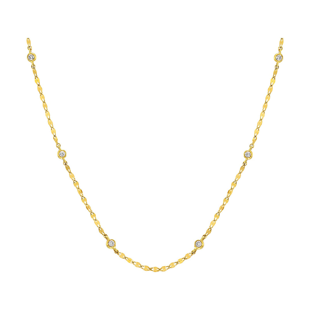 14Kt Yellow Gold Diamond 1/5Ctw Necklace