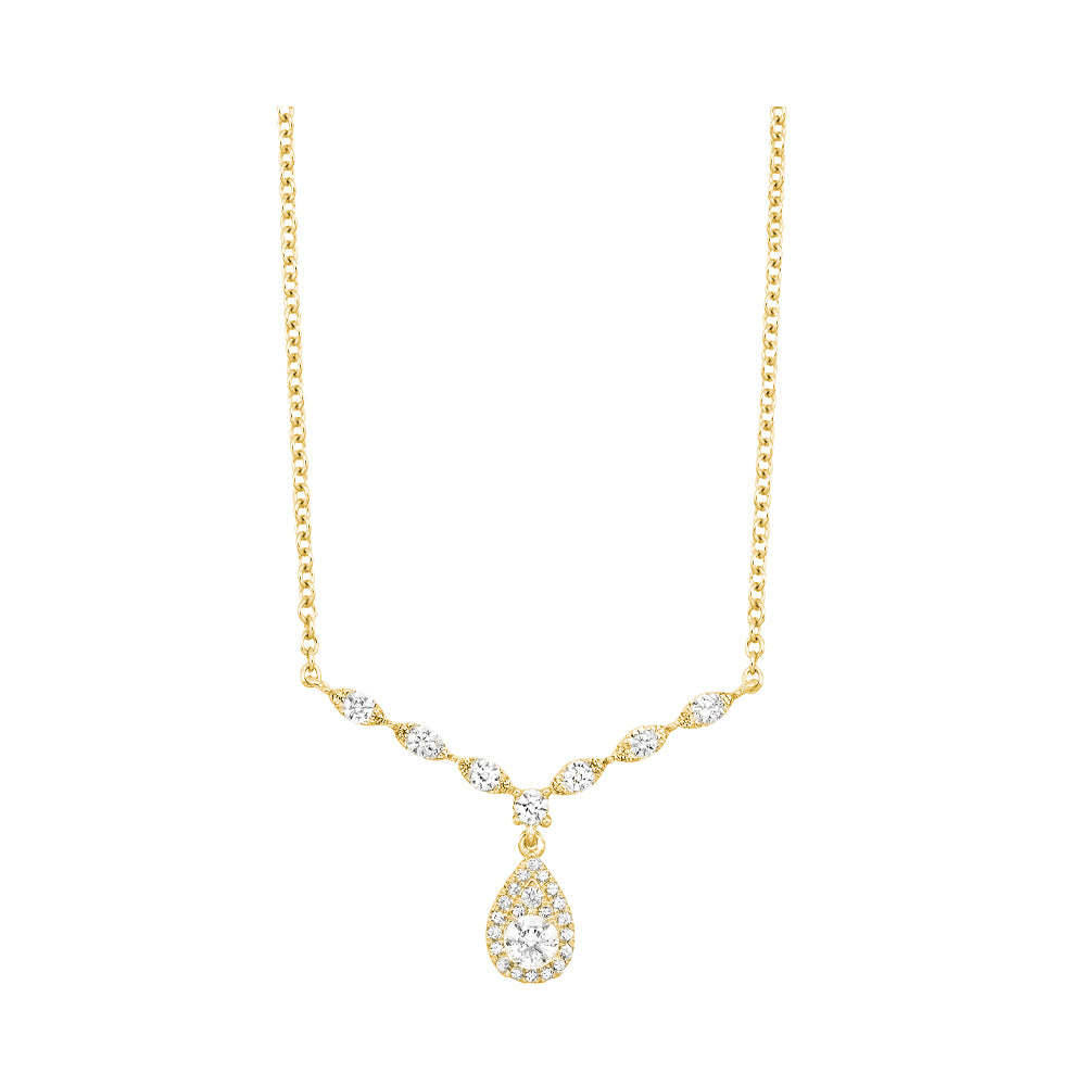 14Kt Yellow Gold Diamond 5/8Ctw Necklace
