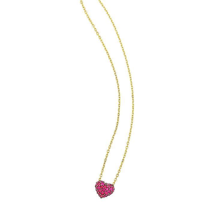 14Kt Yellow Gold Ruby 1/6Ctw Necklace