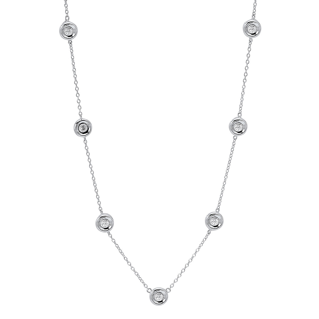 Silver Diamond 1/50Ctw Necklace