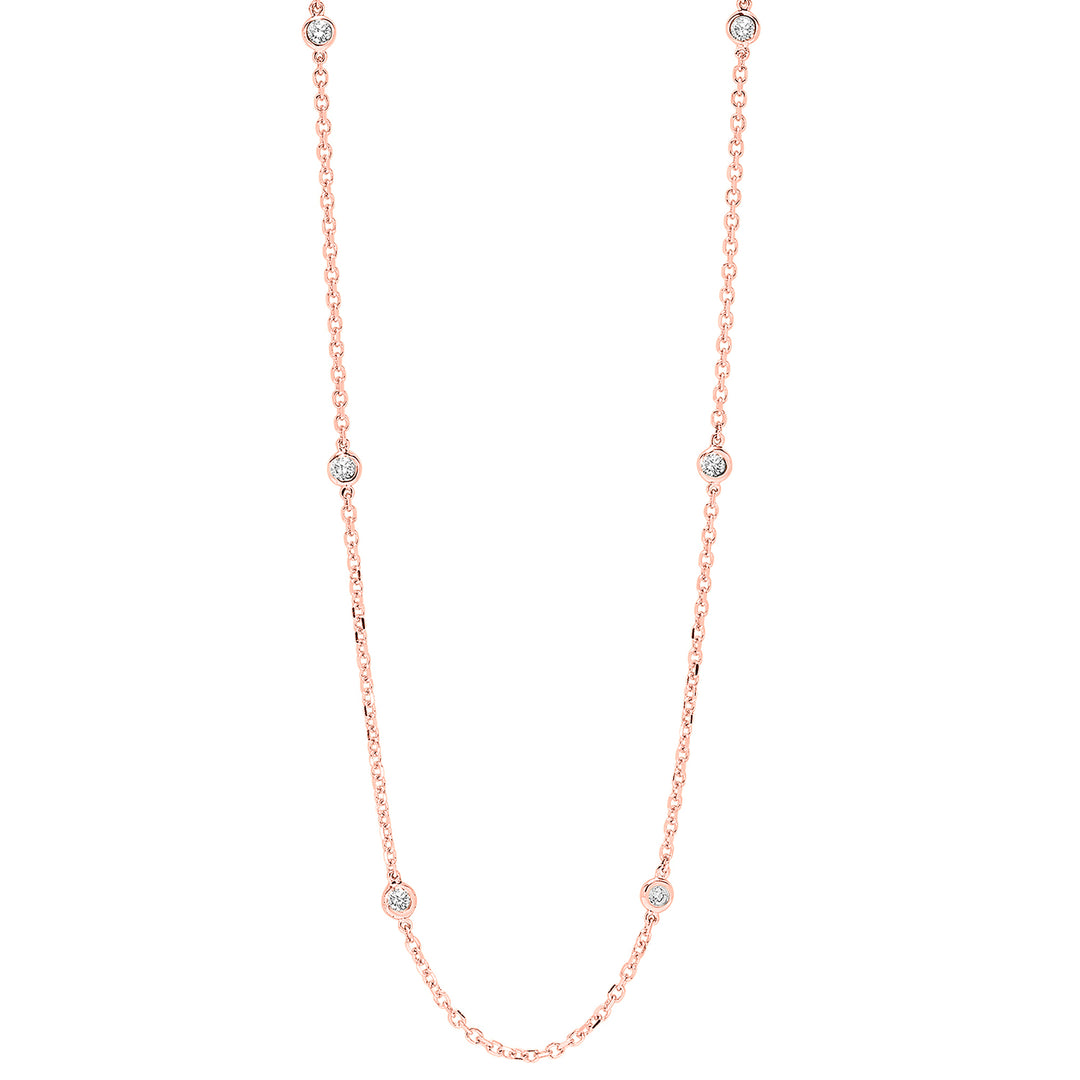 14Kt Rose Gold Diamond 1/2Ctw Necklace