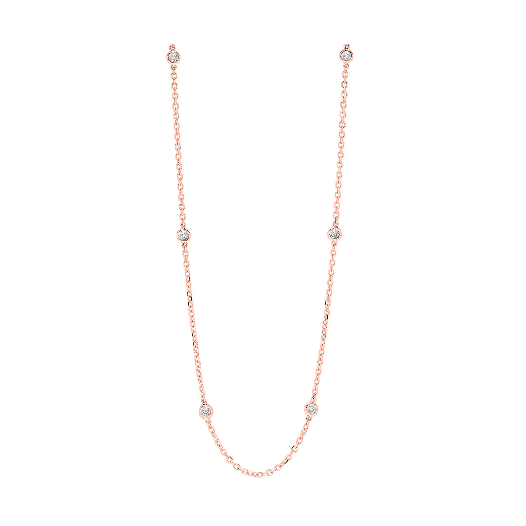 14Kt Rose Gold Diamond 3/4Ctw Necklace