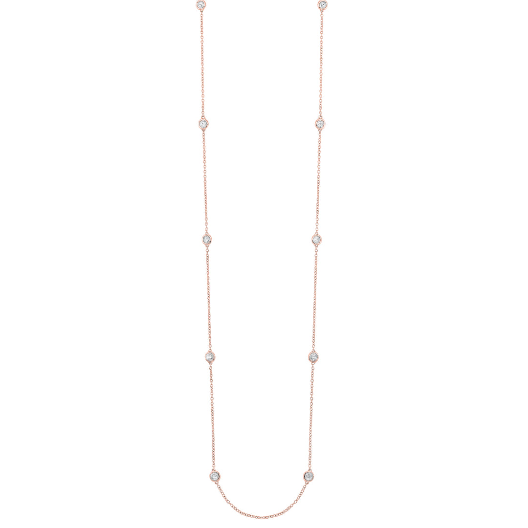 14Kt Rose Gold Diamond 3/4Ctw Necklace