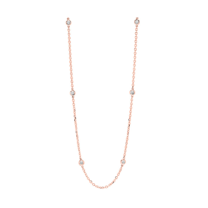 14Kt Rose Gold Diamond 3/4Ctw Necklace