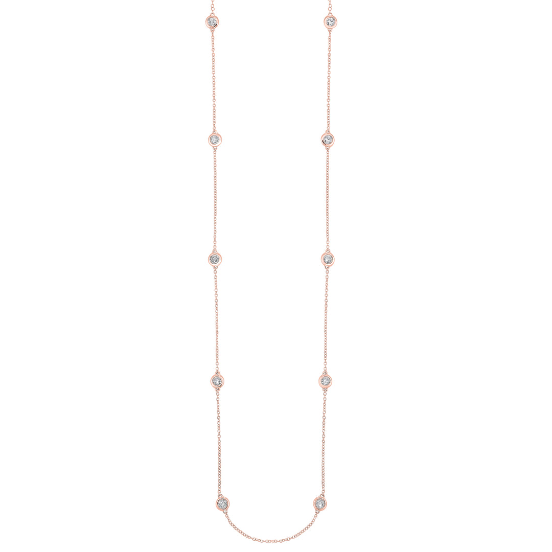14Kt Rose Gold Diamond 1Ctw Necklace