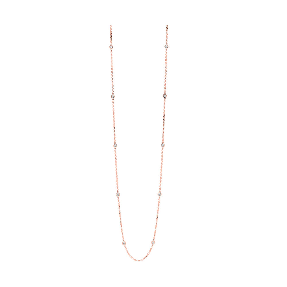 14Kt Rose Gold Diamond 1Ctw Necklace