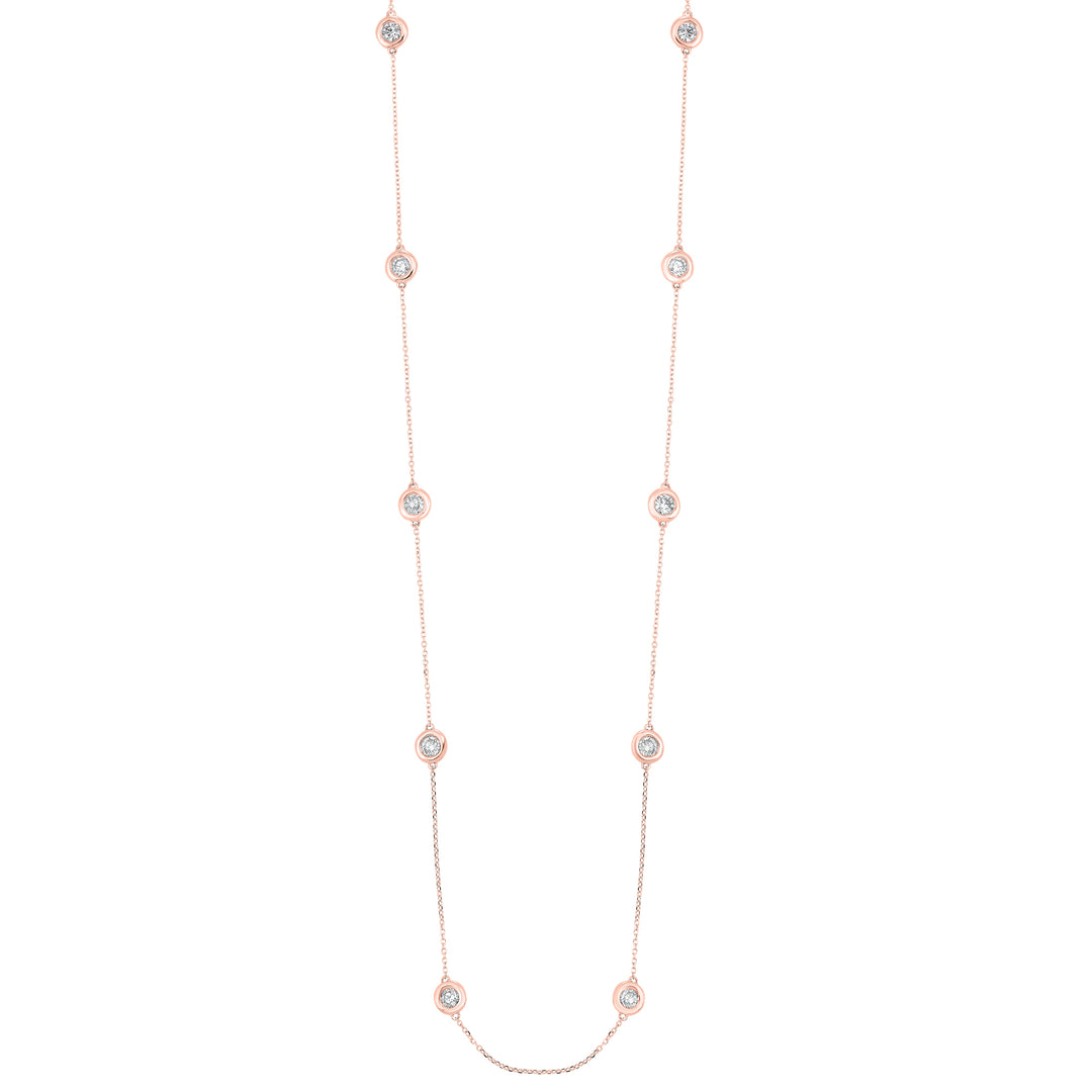 14Kt Rose Gold Diamond 1 1/2Ctw Necklace