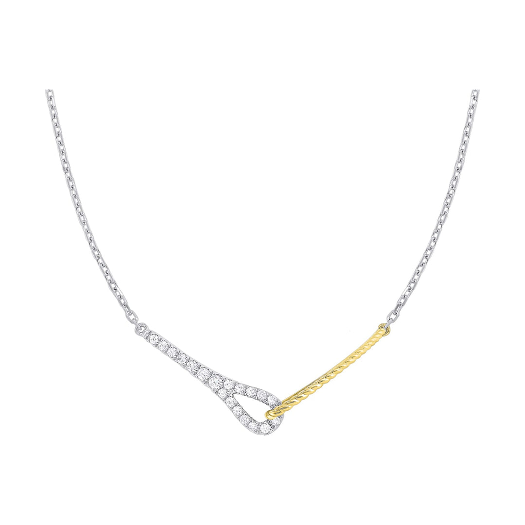 14Kt White Yellow Gold Diamond 1/5Ctw Necklace