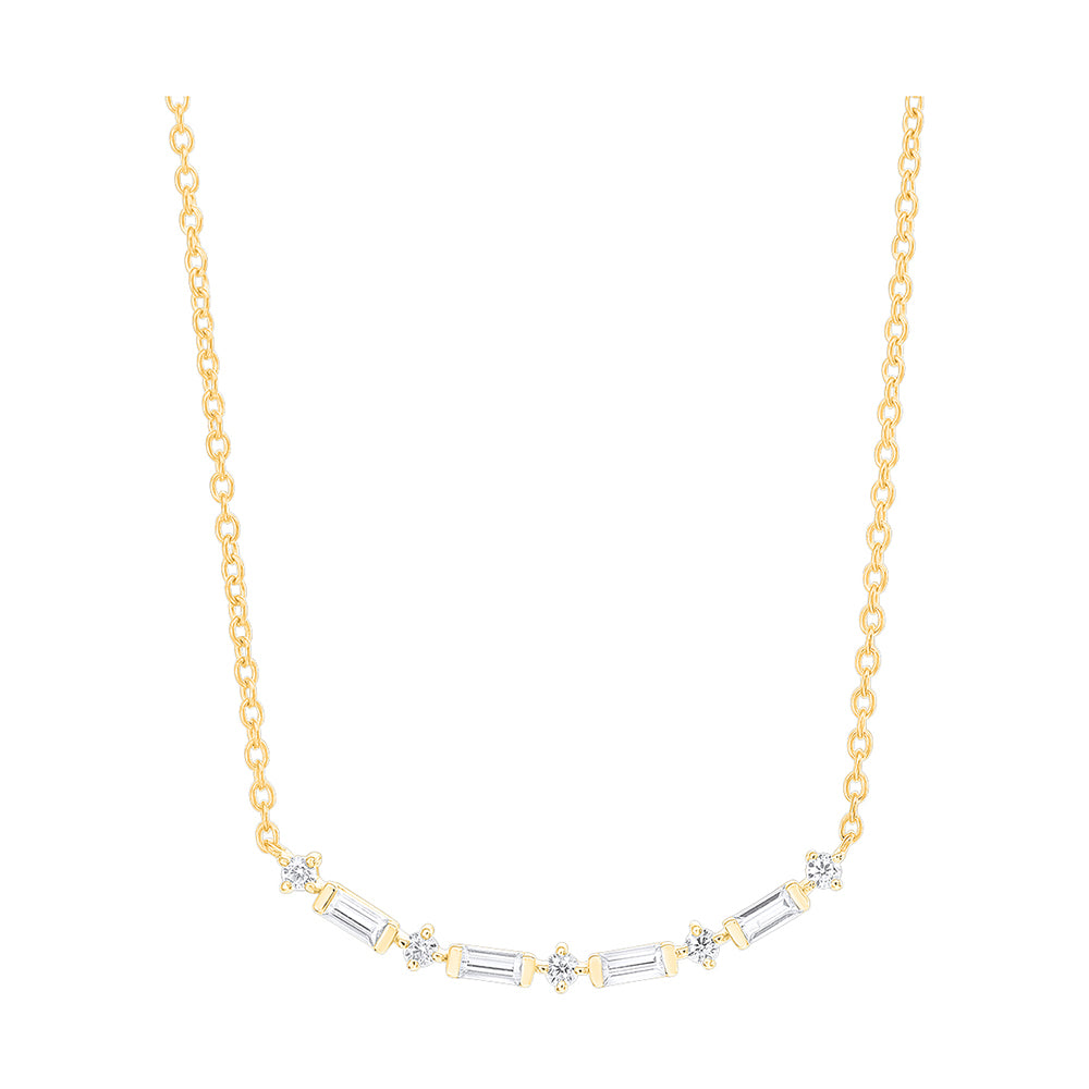 10Kt Yellow Gold Diamond 1/4Ctw Necklace