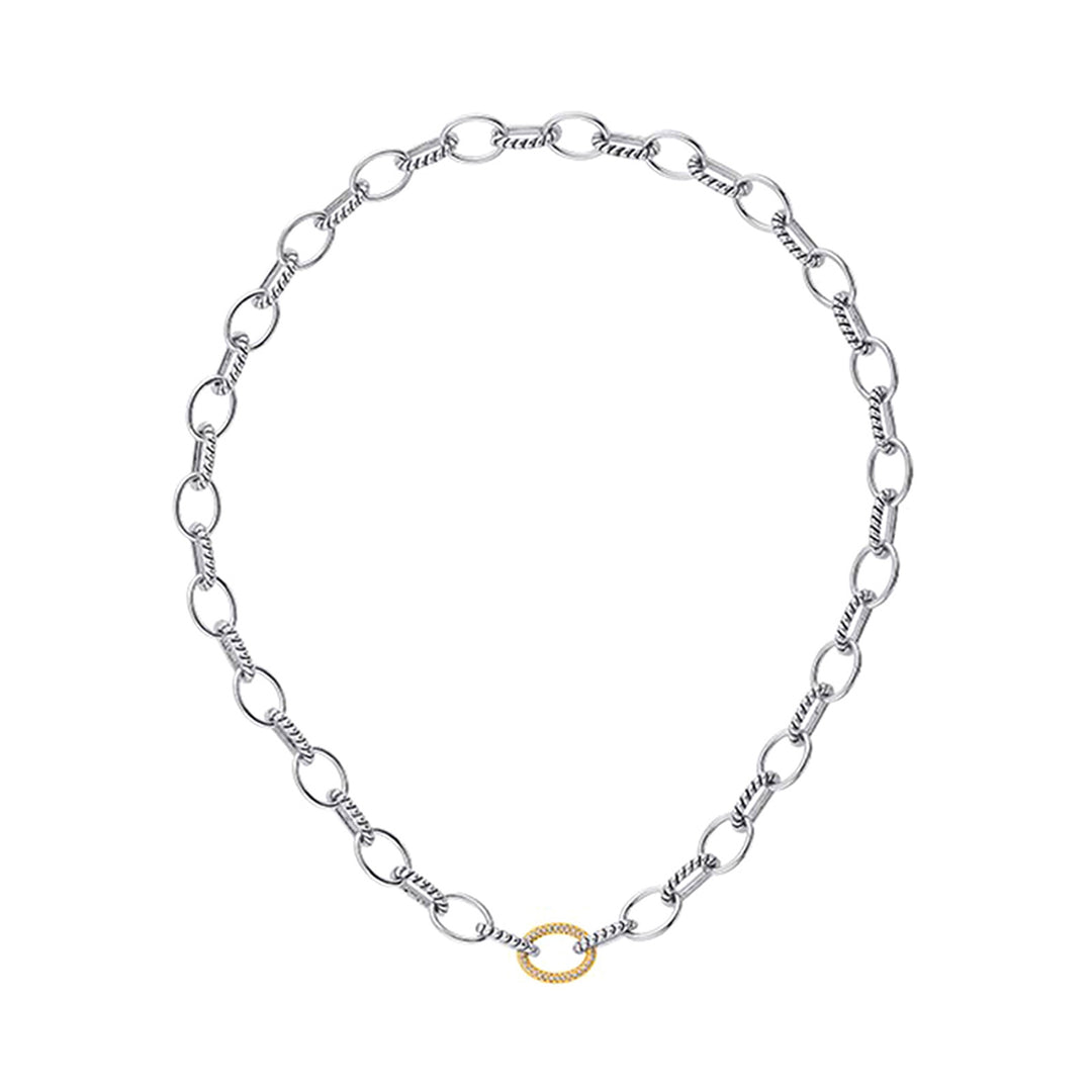 Gold Silver White Yellow Diamond 1/10Ctw Necklace