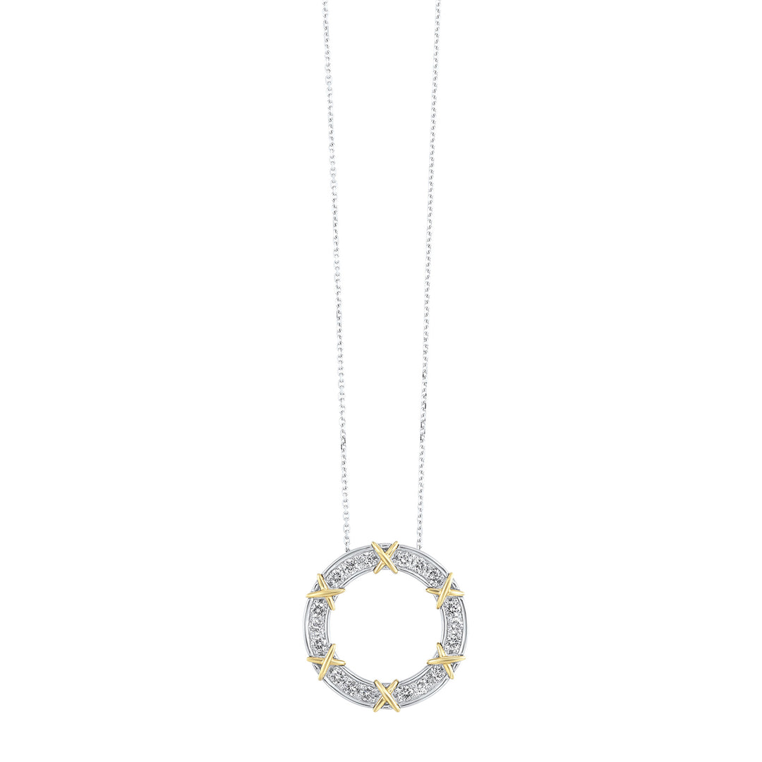 14Kt White Yellow Gold Diamond 1/2Ctw Necklace