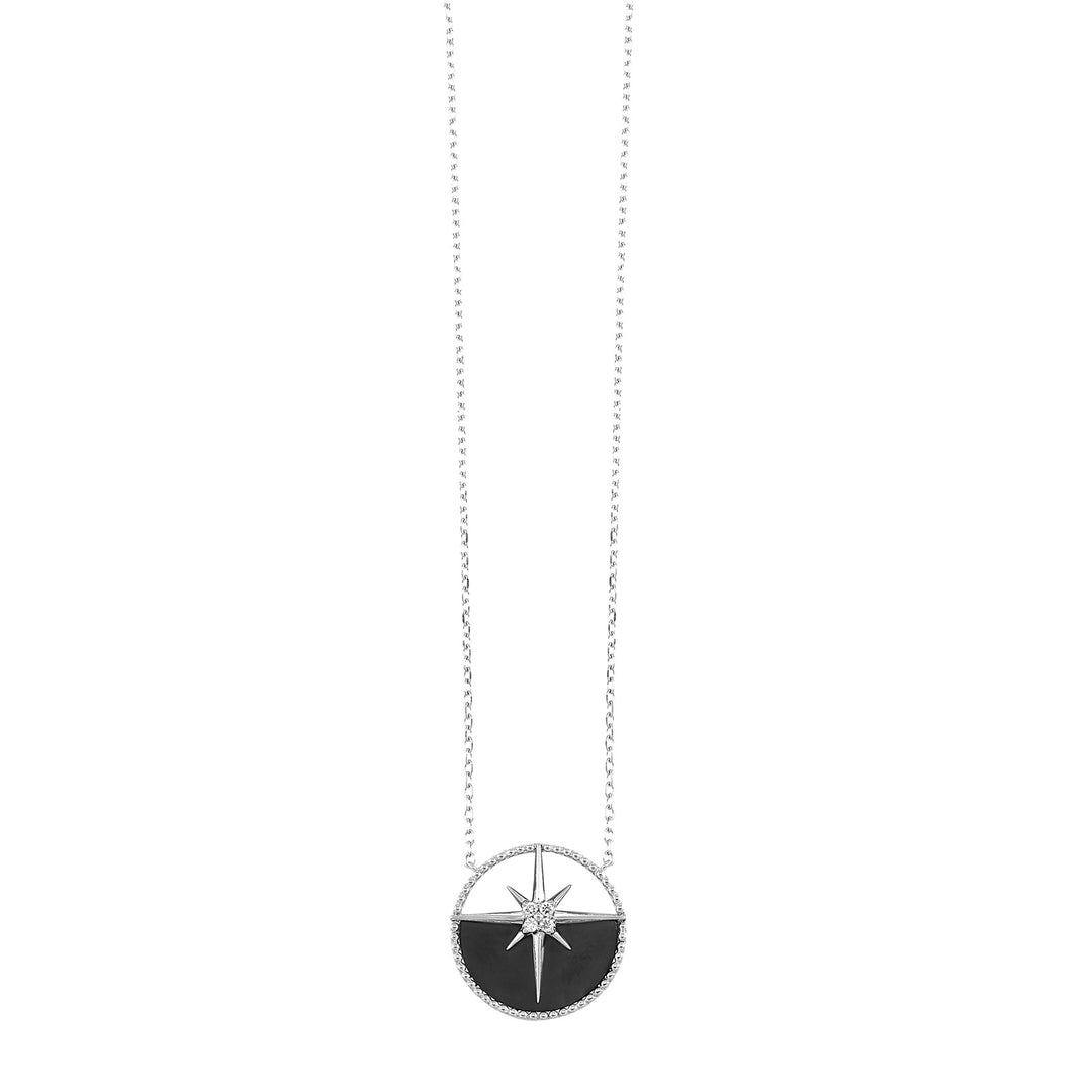Silver White Diamond 1/25Ctw Necklace