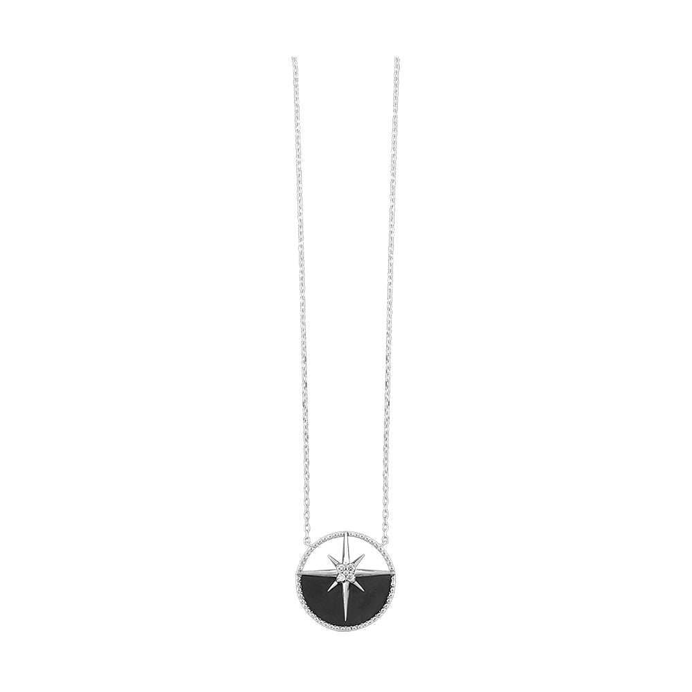 Silver White Diamond 1/25Ctw Necklace