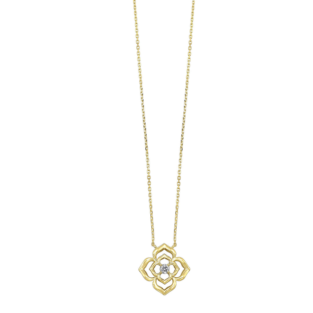 14Kt Yellow Gold Diamond 1/20Ctw Necklace