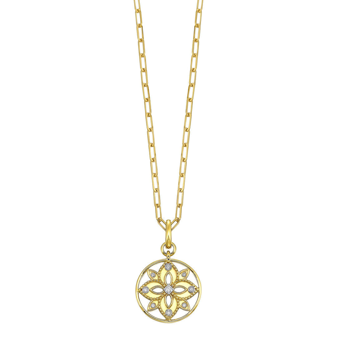 14Kt Yellow Gold Diamond 1/10Ctw Necklace