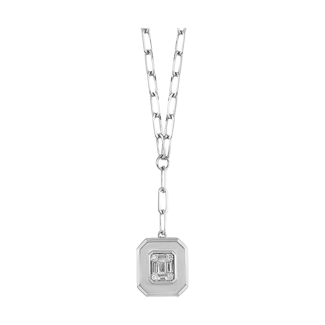 14Kt White Gold Diamond 1/7Ctw Necklace