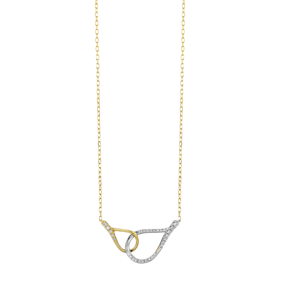 14Kt White Yellow Gold Diamond 1/8Ctw Necklace