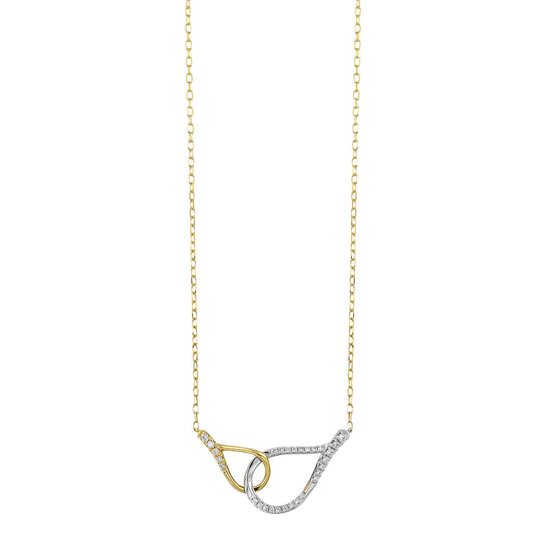 14Kt White Yellow Gold Diamond 1/8Ctw Necklace