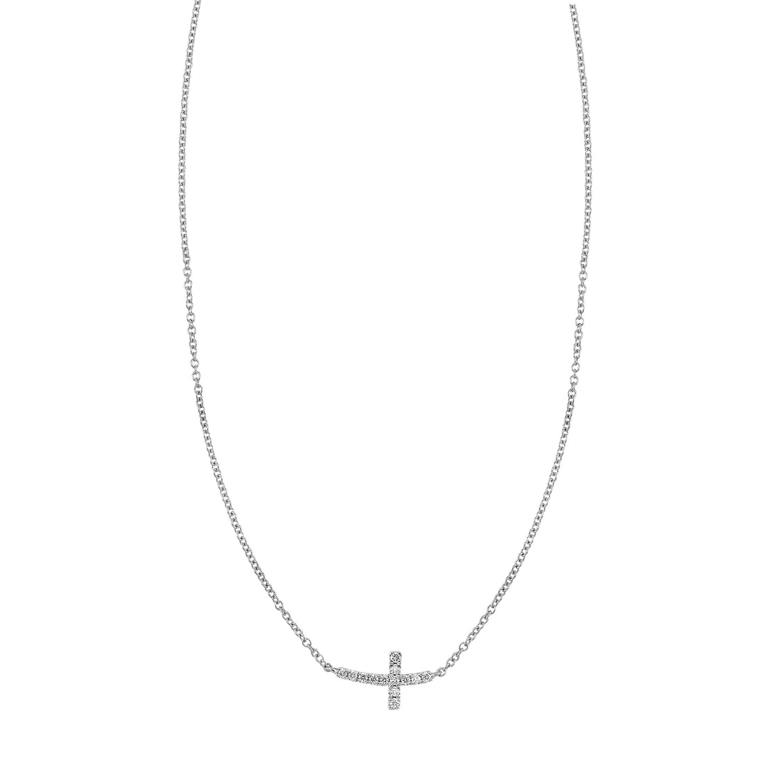 14Kt White Gold Diamond 1/15Ctw Necklace