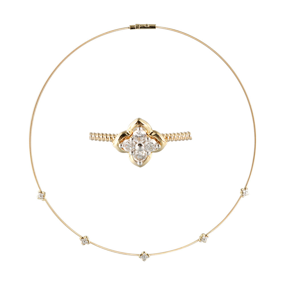 14Kt Yellow Gold Diamond 1/2Ctw Necklace