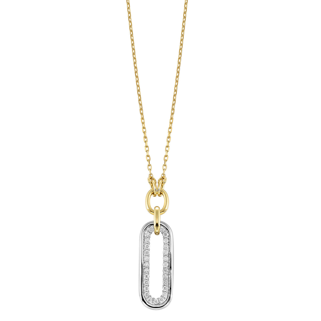 14Kt White Yellow Gold Diamond 1/3Ctw Necklace