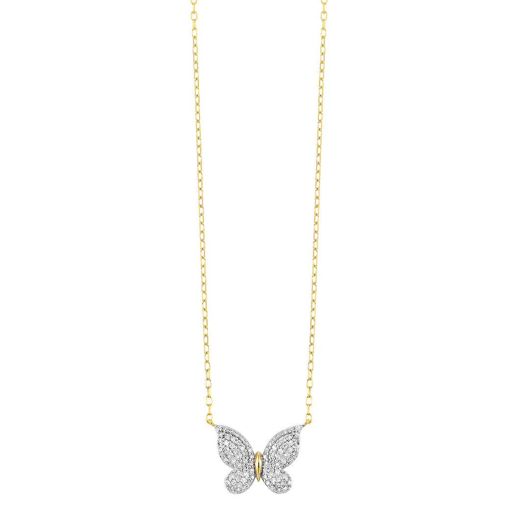 14Kt Yellow Gold Diamond 1/5Ctw Necklace