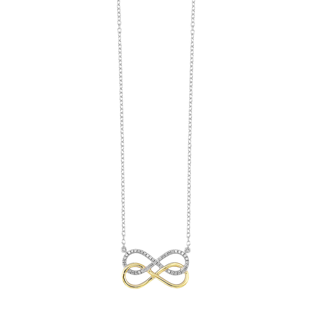 Gold Silver White Yellow Diamond 1/10Ctw Necklace