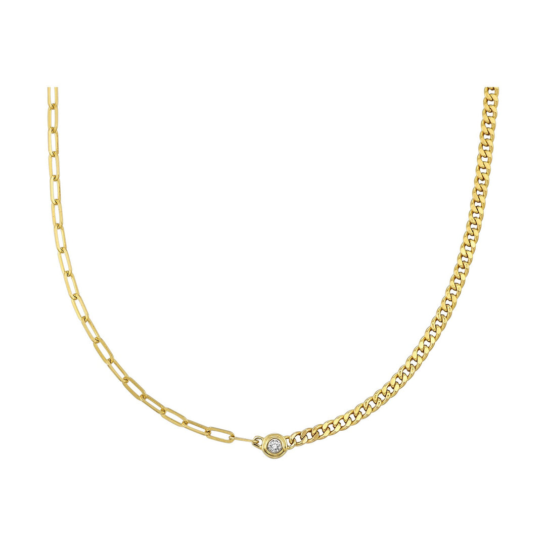 14Kt Yellow Gold Diamond 1/12Ctw Necklace