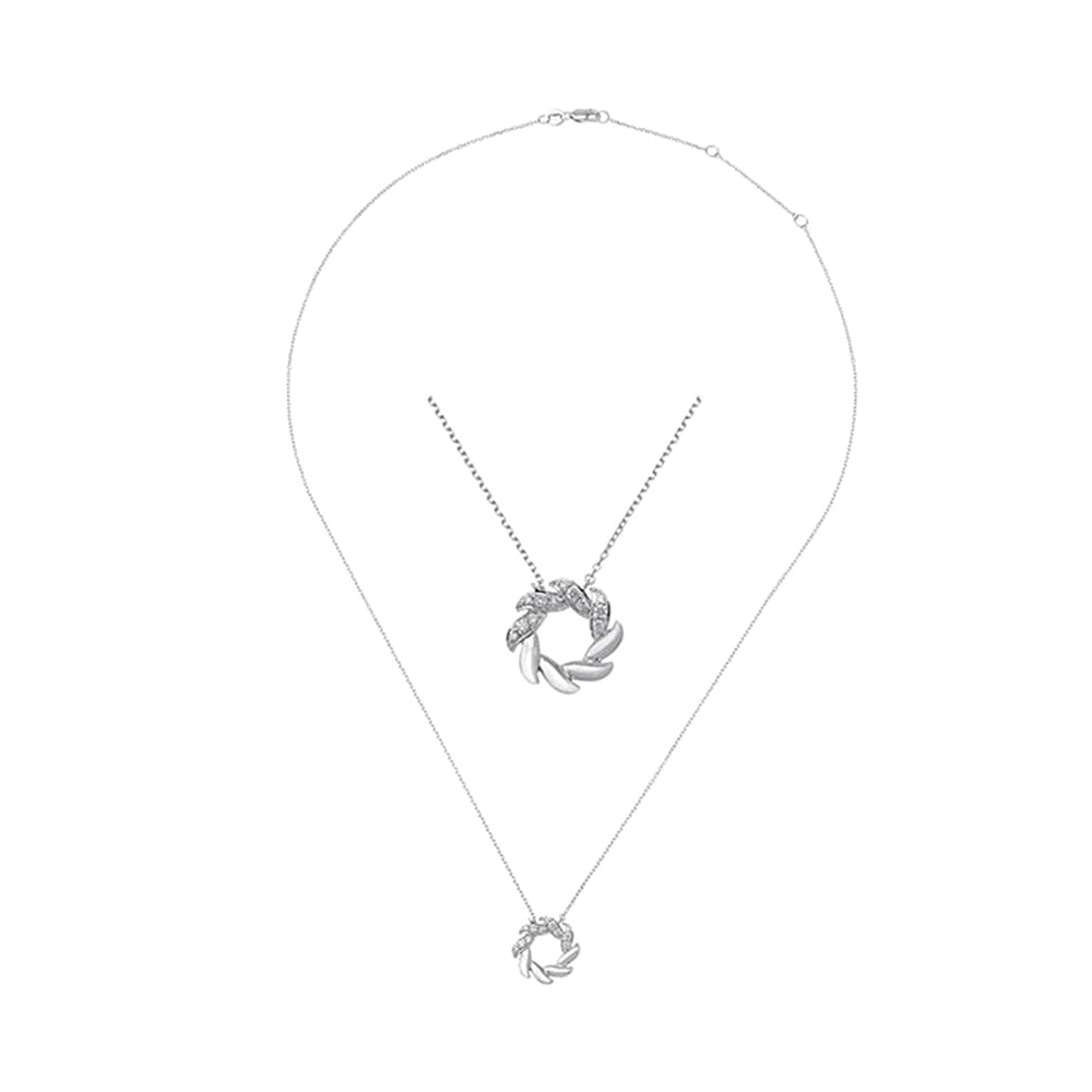 14Kt White Gold Diamond 1/10Ctw Pendant
