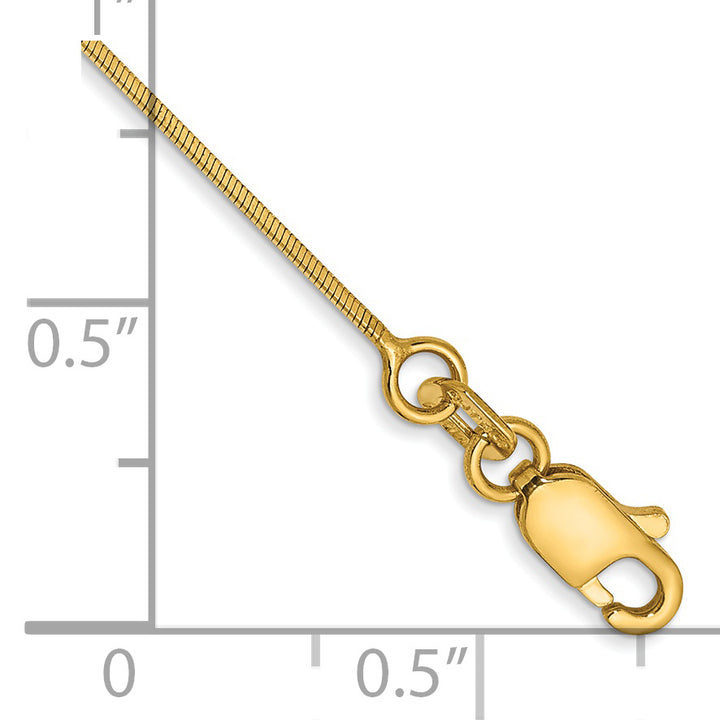 14k .6mm Octagonal Snake Chain Anklet