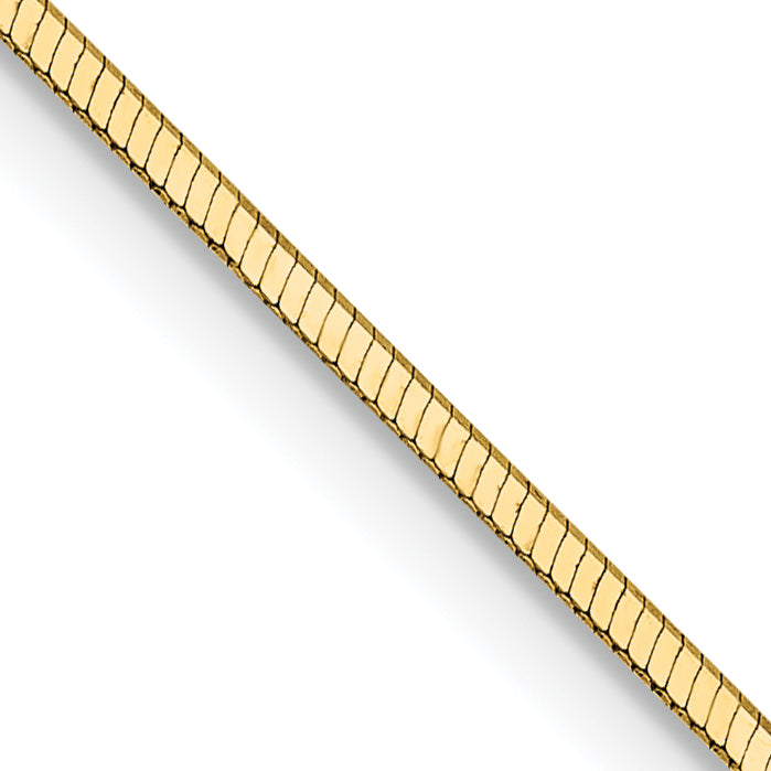 14k 1mm Octagonal Snake Chain