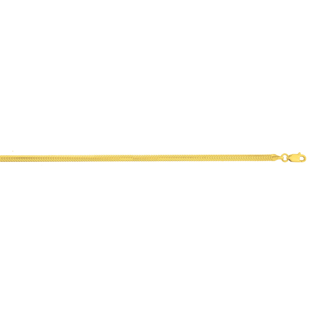 14K 3.3mm Oval Snake Chain