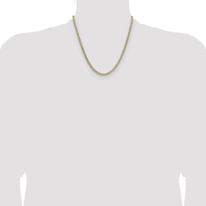 14k 3.7mm Lightweight Pavé Flat Cuban Chain