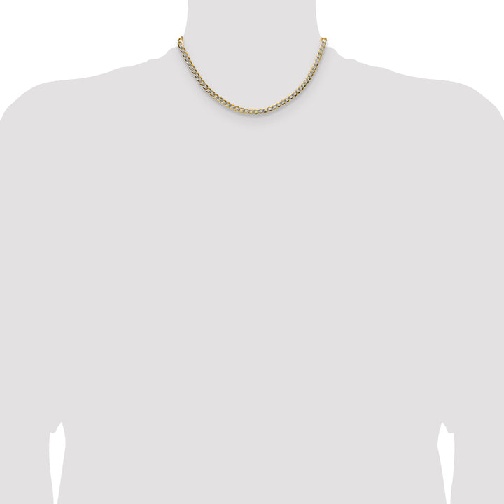 14k 4.7mm Lightweight PavÃ© Flat Cuban Chain