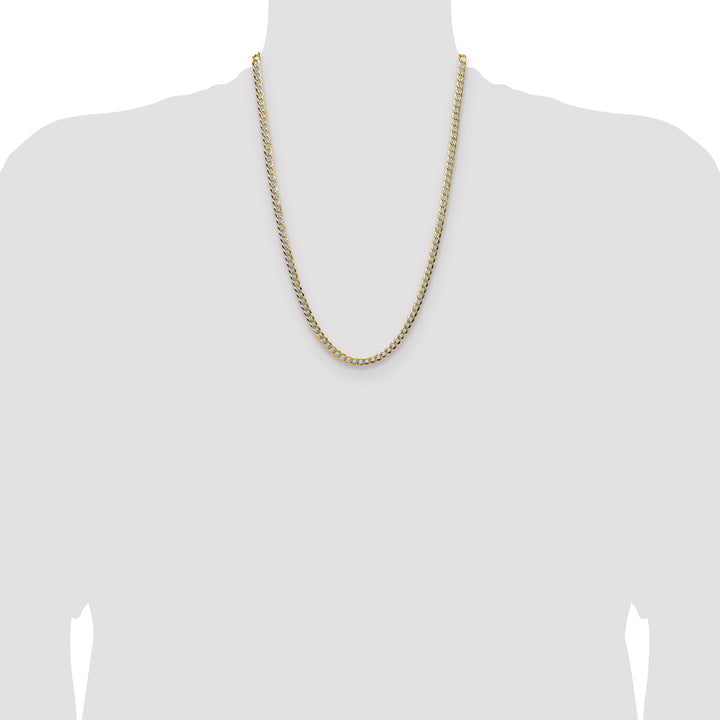 14k 4.7mm Lightweight PavÃ© Flat Cuban Chain