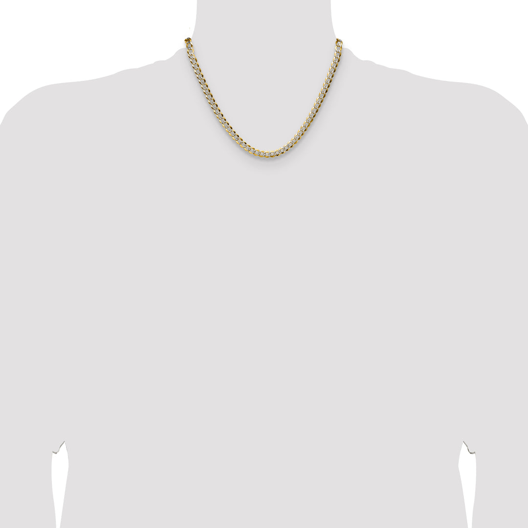 14k 5.9mm Lightweight PavÃ© Flat Cuban Chain