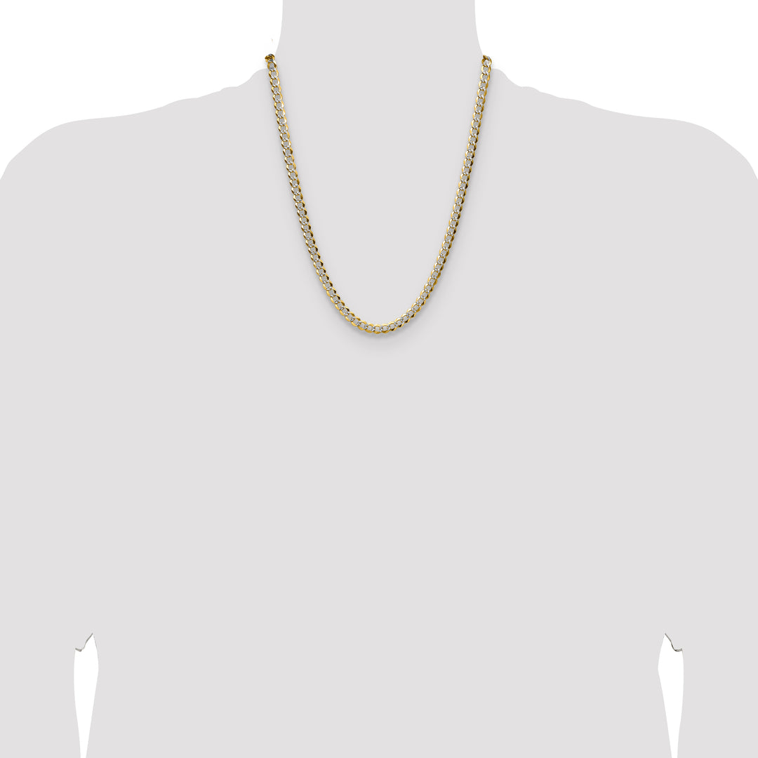 14k 5.9mm Lightweight PavÃ© Flat Cuban Chain