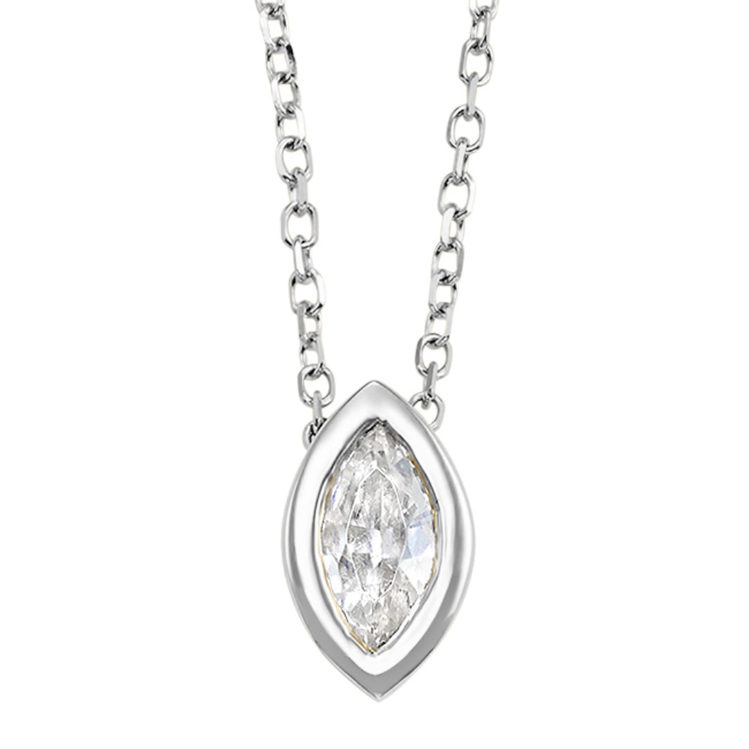 14Kt White Gold Diamond 1/10Ctw Pendant