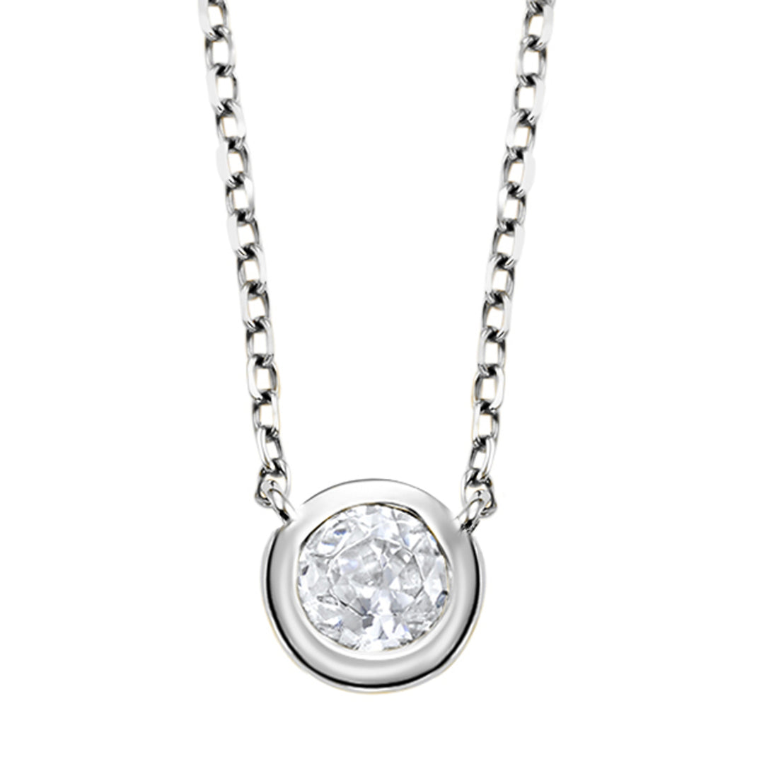14Kt White Gold Diamond 1/10Ctw Pendant