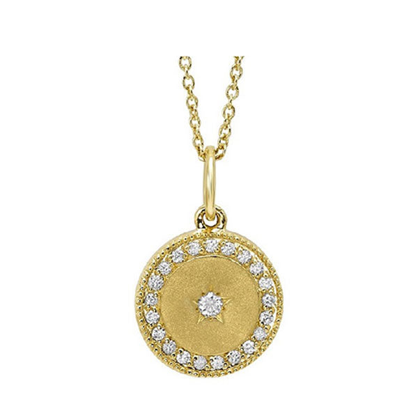 14Kt Yellow Gold Diamond 1/5Ctw Pendant