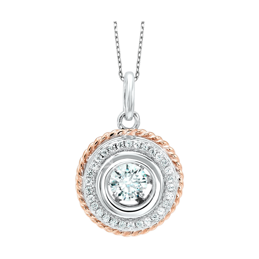 Silver White Rose Pendant